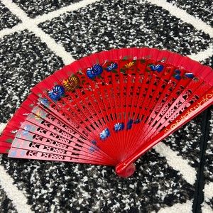 Classy floral folding hand fan NWOT